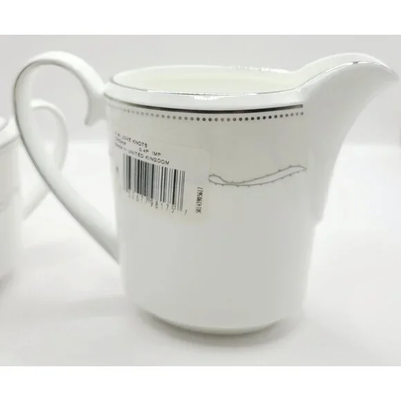 Vera Wang Fine Bone China by Wedgwood LOVE KNOTS Creamer & Sugar Bowl Brand New